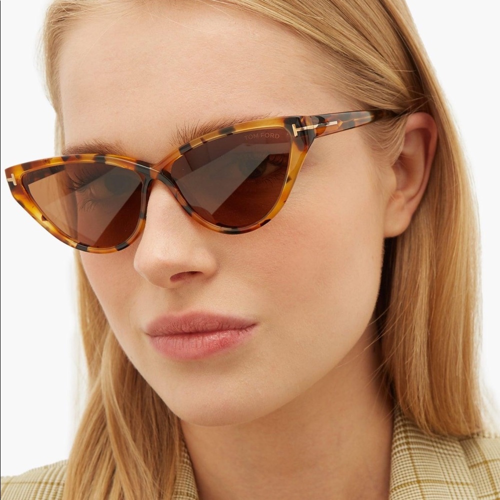 Tom Ford Cat Eye Tortoise Brown Charlie Designer Sunglasses